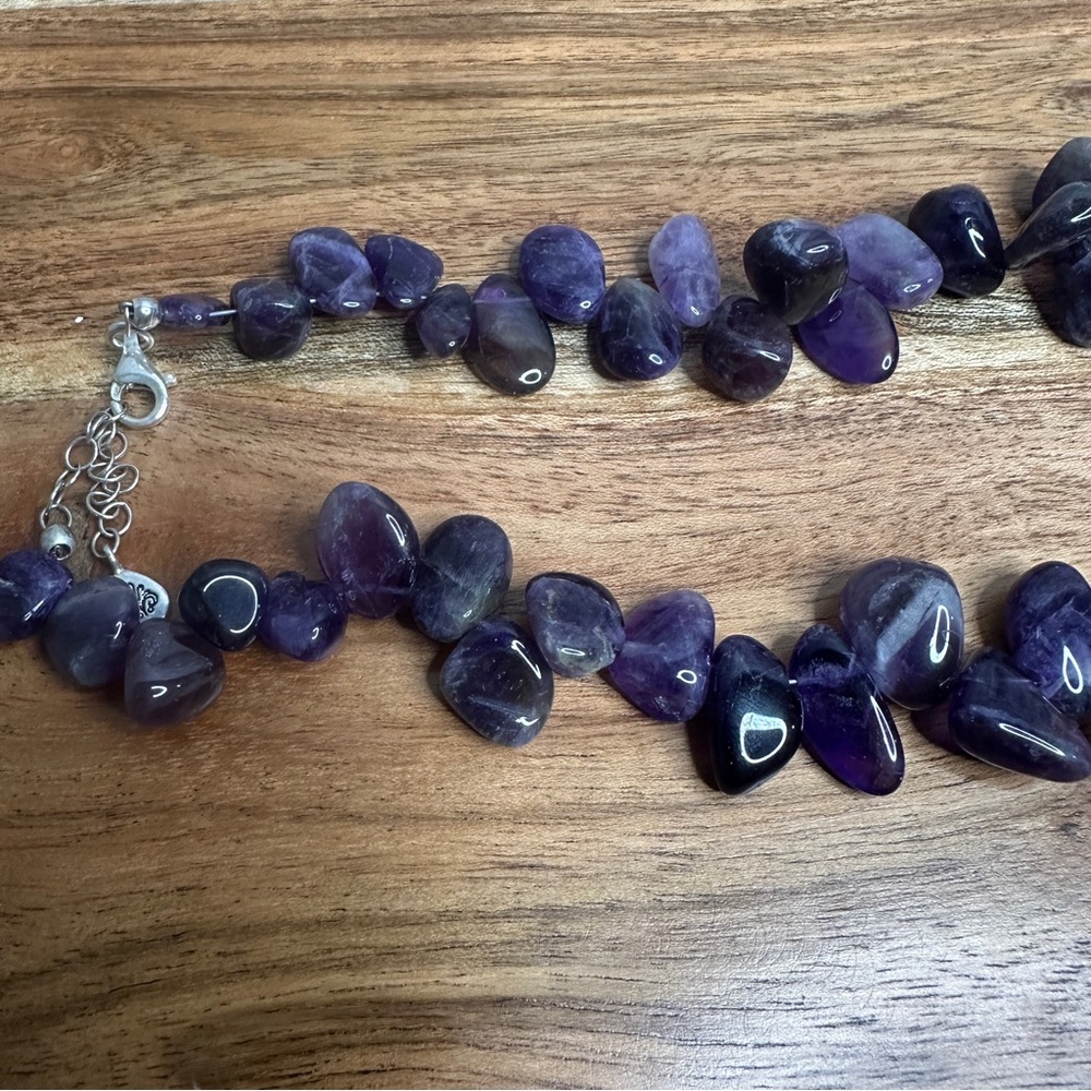 EUC Barse Purple Beaded 925 Sterling Silver Necklace - Picture 6 of 15